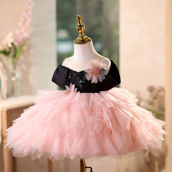 Elegant Flower Girl Dress with Sweet Neckline Knee Length D112