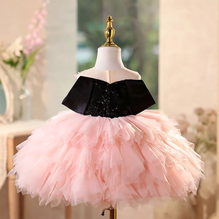 Elegant Flower Girl Dress with Sweet Neckline Knee Length D112