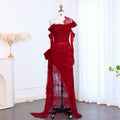 Elegant Lace Black Evening Dress with Gloves SF017