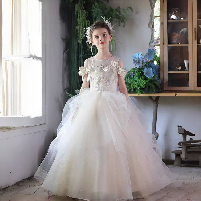 Elegant Lace Princess Girl Dress for Birthday Party and Pageant J131