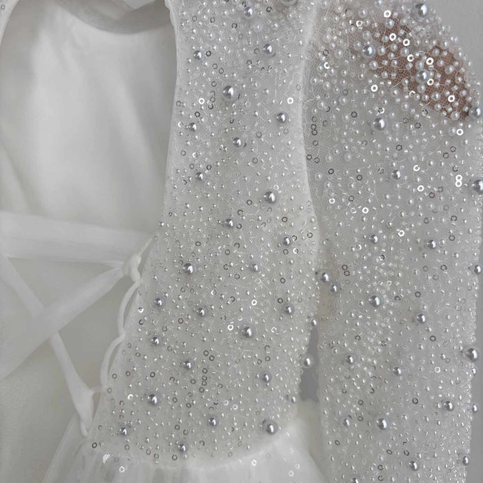 Elegant Long Princess Girl Dress with Flowers for Birthday Party D176