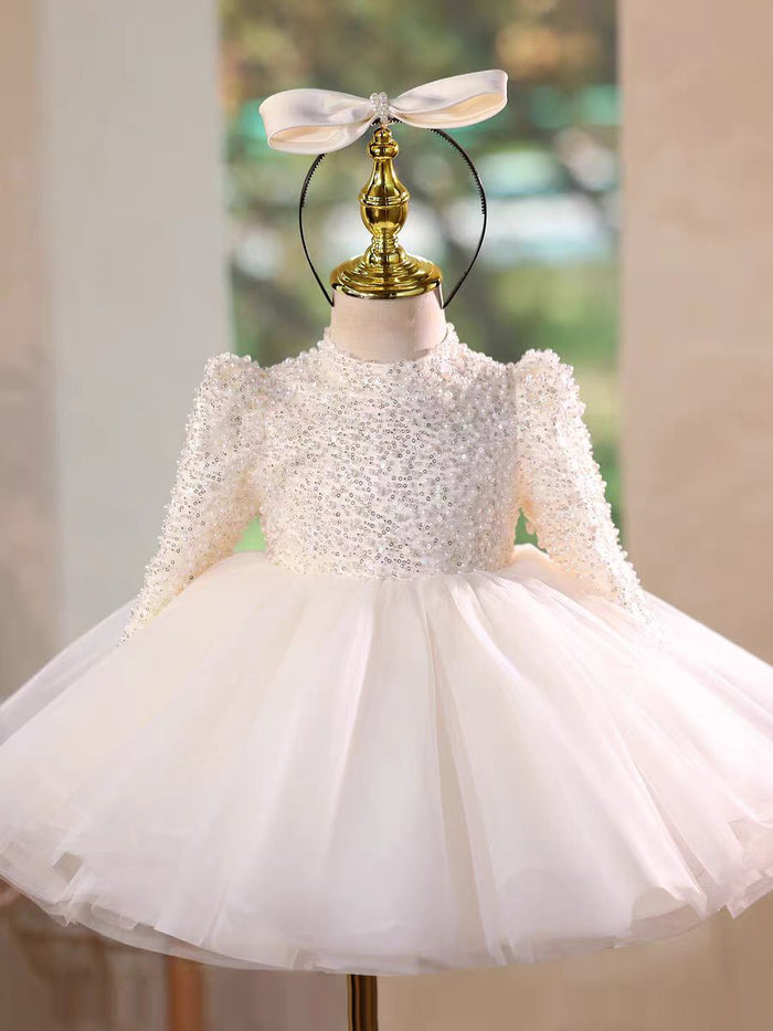 Elegant Pearl Princess Girl Dress for Birthday Party J716