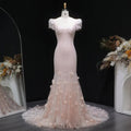 Elegant Pink Sequin Mermaid Evening Dress with Train SS643-DreamyVow