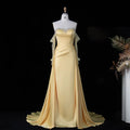 Elegant Sweetheart Yellow Satin Evening Dress SS586