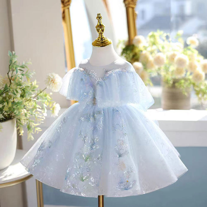 Elegant Tulle Girl Dress Sleeveless Toddler Kids 1st Birthday Gown J472