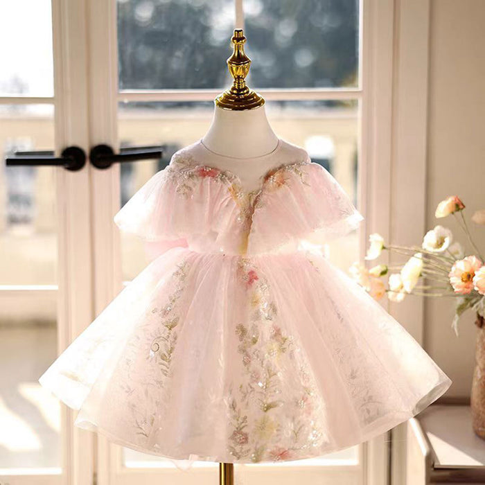 Elegant Tulle Girl Dress Sleeveless Toddler Kids 1st Birthday Gown J472