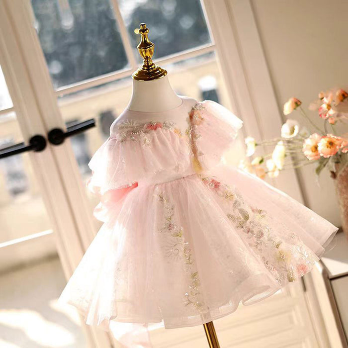 Elegant Tulle Girl Dress Sleeveless Toddler Kids 1st Birthday Gown J472