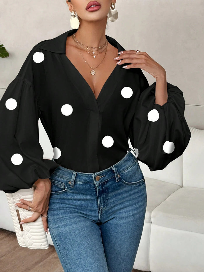 Elow Shirt - Black Polka