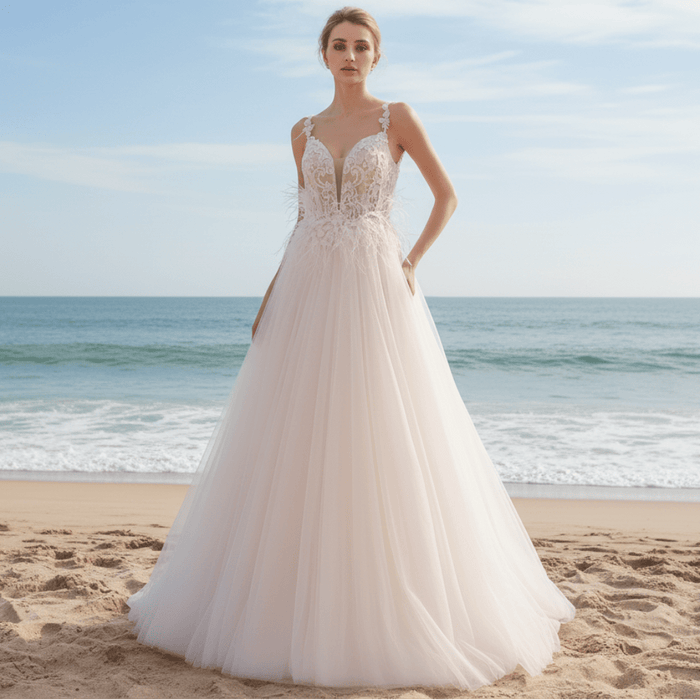 Fabulous Feather A Line Wedding Dresses for the Couture Bride - Rosymae