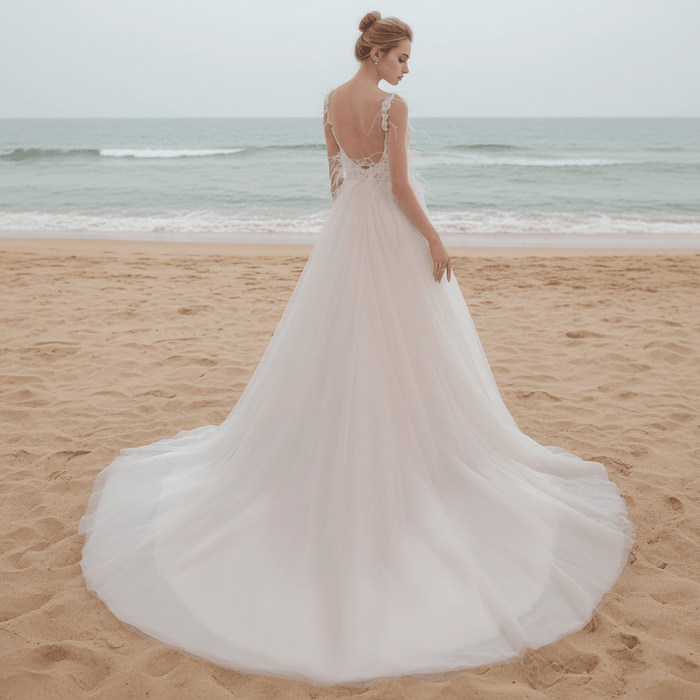 Fabulous Feather A Line Wedding Dresses for the Couture Bride - Rosymae