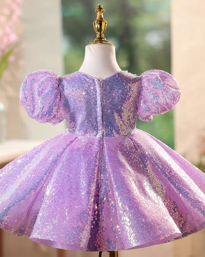 Fairy Lilac Flower Girl Dress for Birthday Wedding Party J440