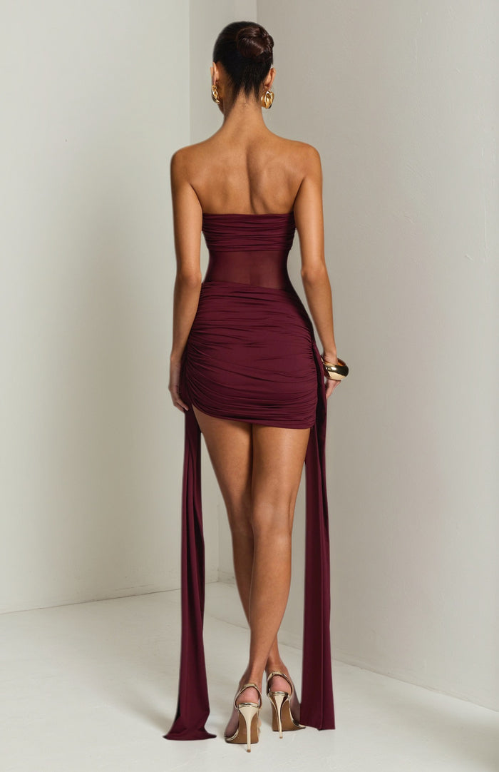 Fiorella Mini Dress - Maroon