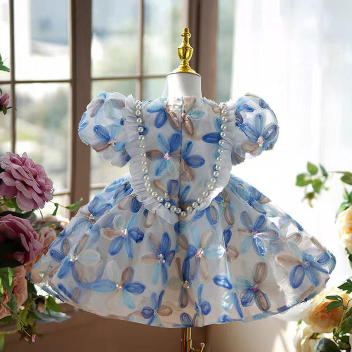 Floral Flower Girl Dress Princess Toddler Kids 1st Birthday Party J474