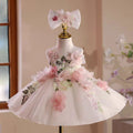 Floral Girl Dress Tulle Embroidered Toddler 1st Birthday Party Gown J521