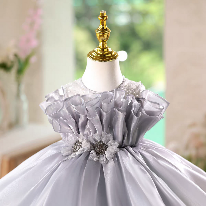 Flower Girl Dress with Appliqué and Tulle Skirt J568