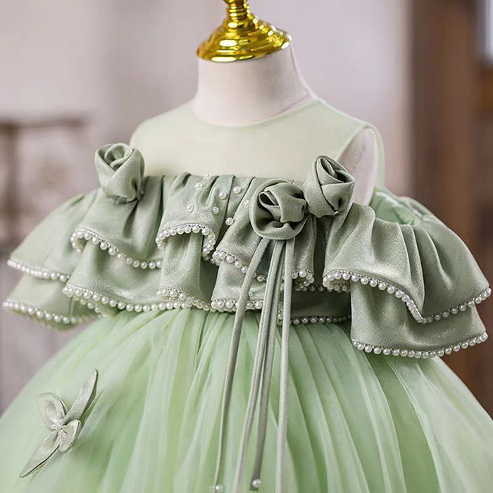 Flower Girl Princess Dress Knee Length Toddler 1st Birthday J414B