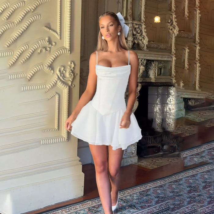 Fring Tube Dress - White
