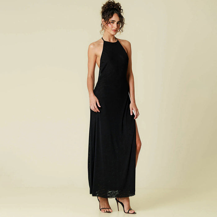Gala Slit Dress - Black