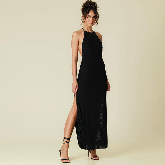 Gala Slit Dress - Black