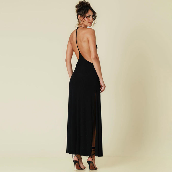 Gala Slit Dress - Black