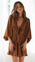 Galin Mini Dress - Brown