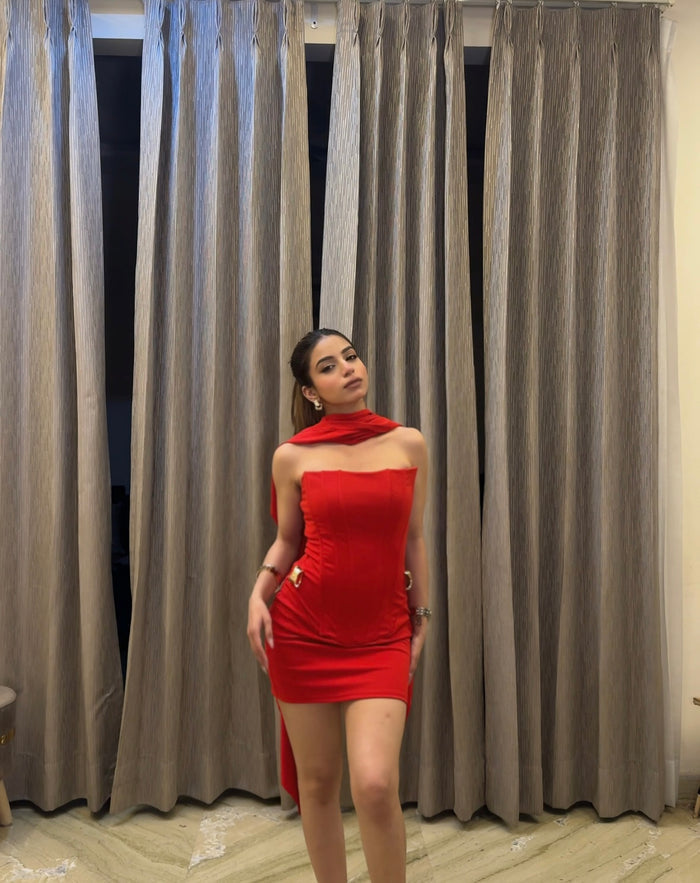 Gans Mini Dress - Red