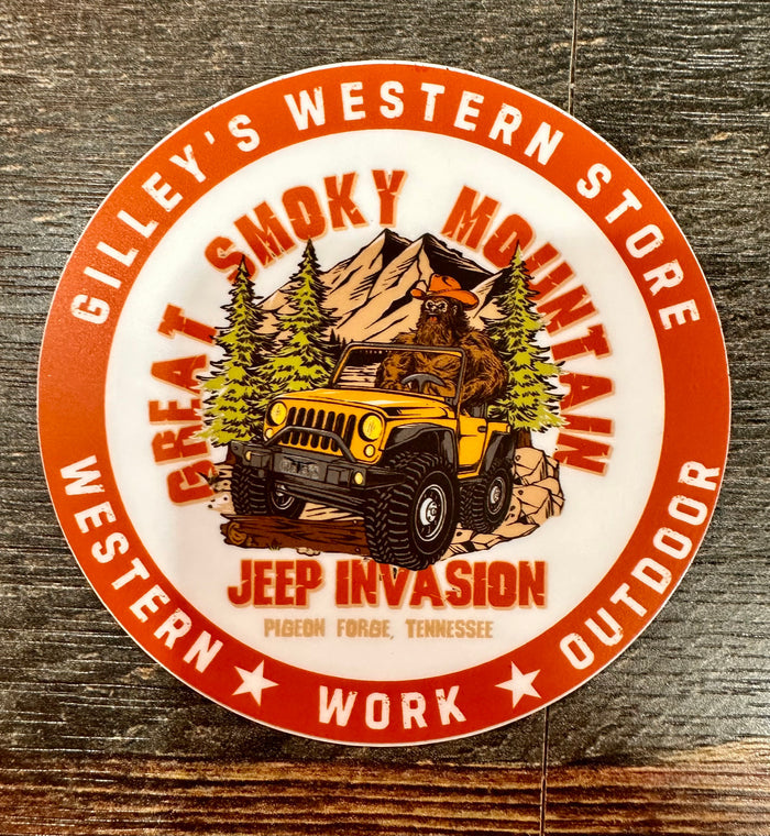 Gilley's Jeep Invasion Stickers