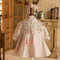 Girl Chinese Style Dress Embroidered for Kids Birthday Party D006