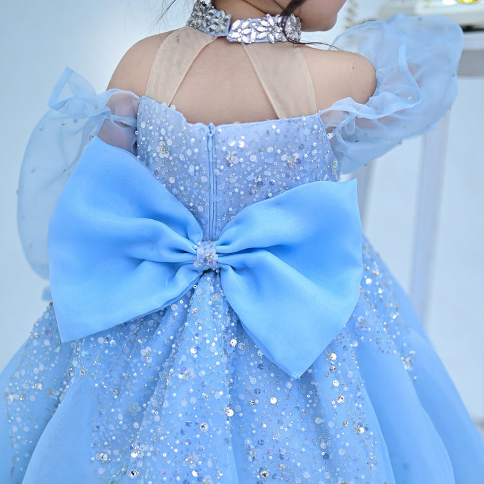 Glamorous Crystal Princess Girl Gown for Birthday and Pageant J437