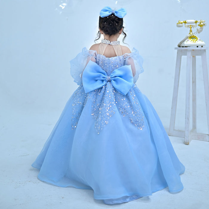 Glamorous Crystal Princess Girl Gown for Birthday and Pageant J437