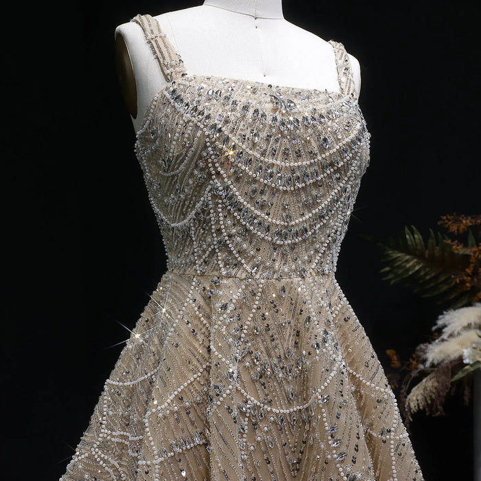 Glamorous Silver Beaded Short Party Prom Dress SS649-DreamyVow