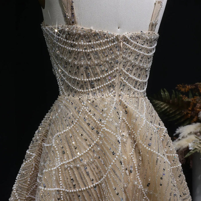 Glamorous Silver Beaded Short Party Prom Dress SS649-DreamyVow