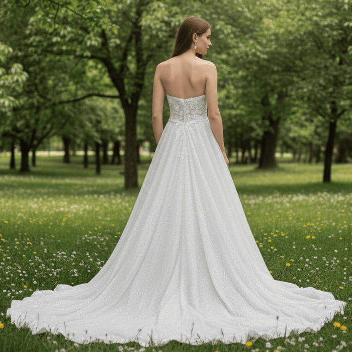 Gorgeous Glitter Tulle A Line Wedding Dresses & Bridal Gowns - Rosymae