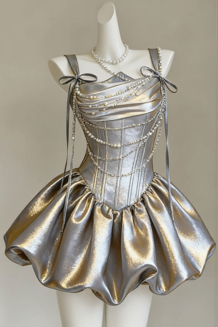 Gorgeous Silver Straps A-Line Pearl Sleeveless Short Homecoming Dress