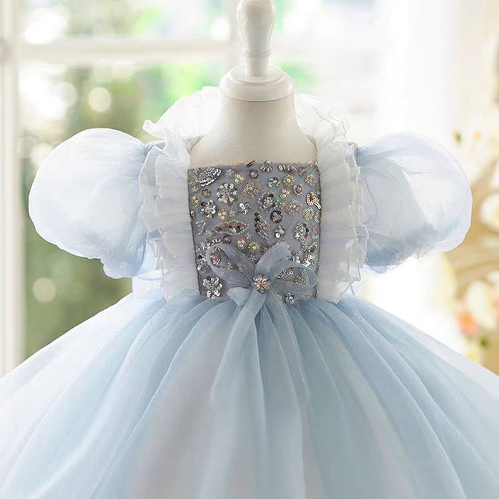 Graceful Flower Princess Girl Dress for Kids Wedding Party Gown J493