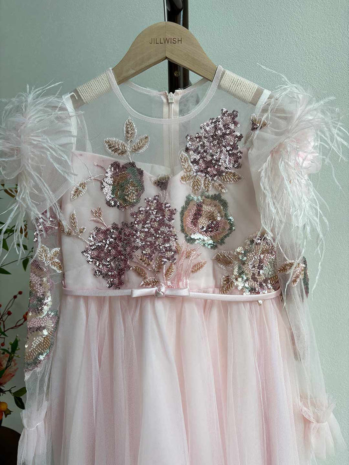 Graceful Long Sleeve Kids Princess Gown for Birthday Party J182