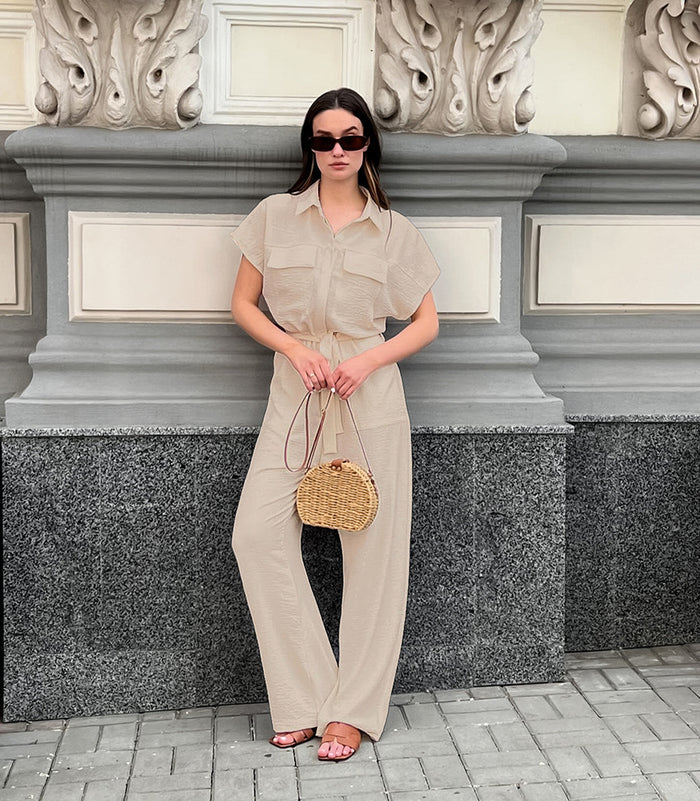 Haley Jumpsuit - Apricot