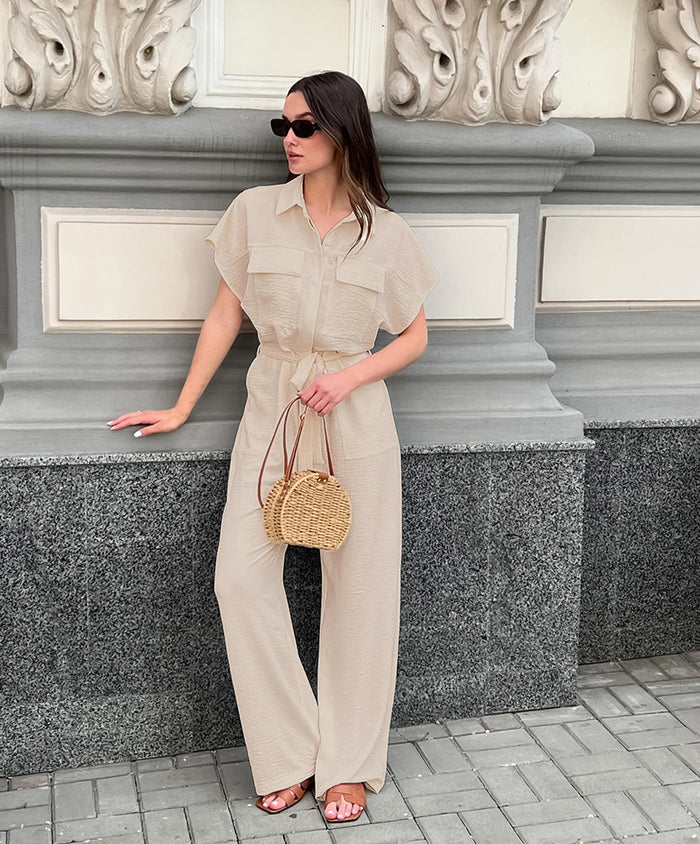 Haley Jumpsuit - Apricot