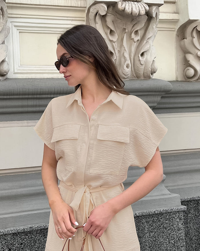 Haley Jumpsuit - Apricot