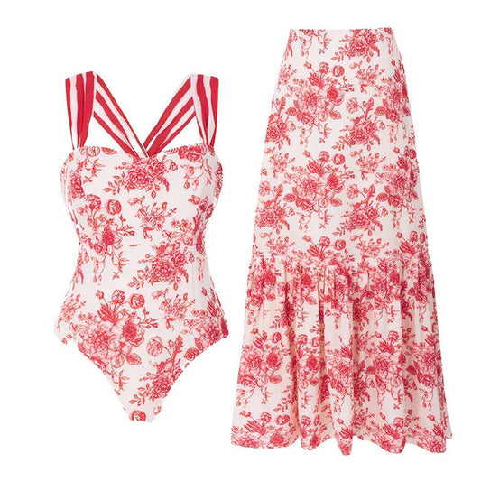 Halo Heat Swimsuit Set - Red