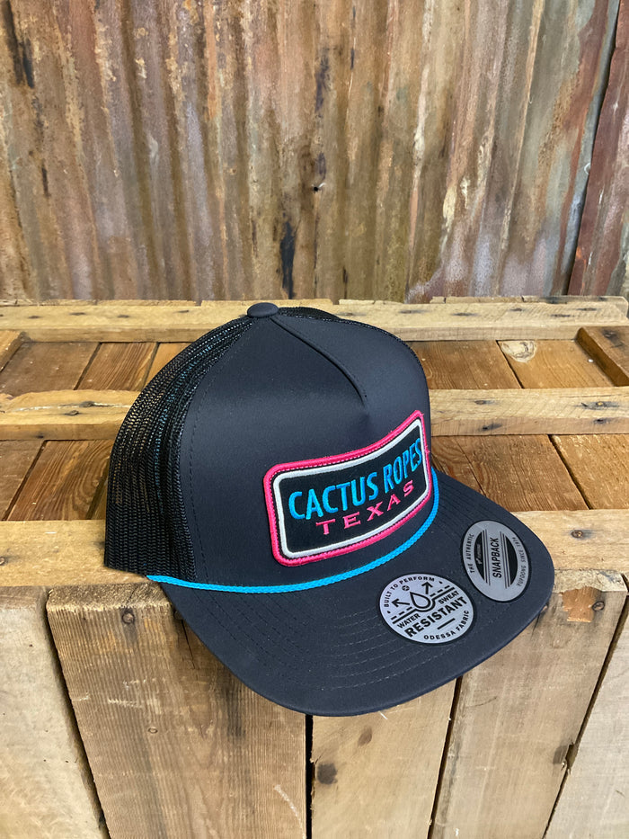 Hooey "Cactus Ropes" Black & Pink & Blue Hat