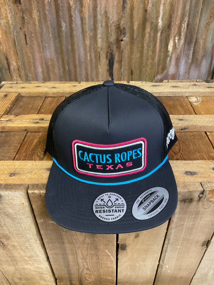Hooey "Cactus Ropes" Black & Pink & Blue Hat