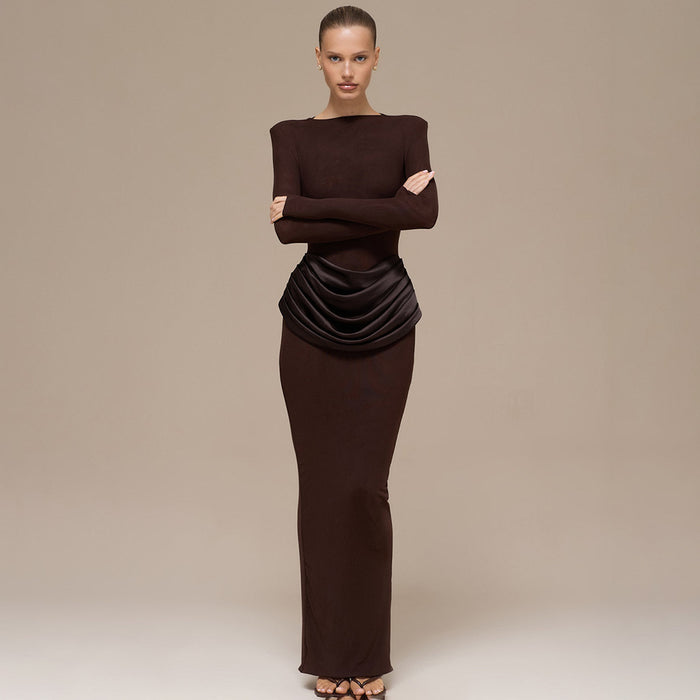 Hosé Maxi Dress - Brown