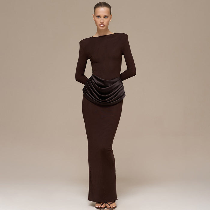 Hosé Maxi Dress - Brown