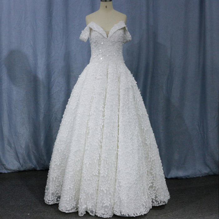 Illusion Lace off-the-shoulder Bridal Wedding Dress - Rosymae