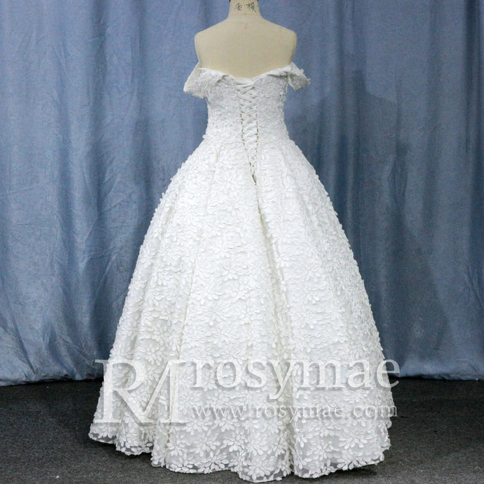 Illusion Lace off-the-shoulder Bridal Wedding Dress - Rosymae