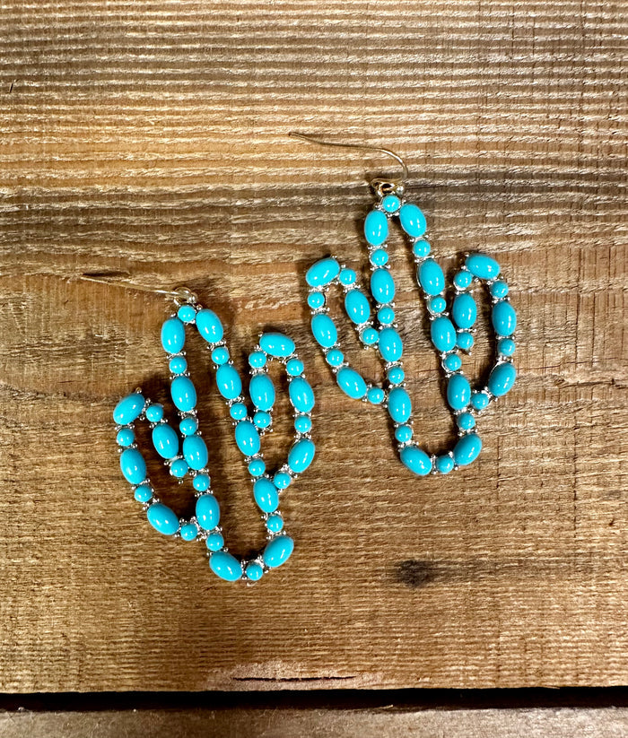 Turquoise Evansville Cactus Earrings