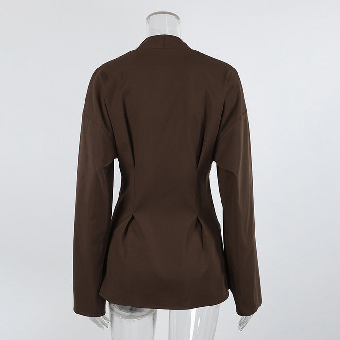 Kova Jacket Top - Brown