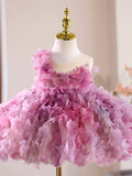 Lilac Flower Girl Dress for Wedding and Birthday Party D147