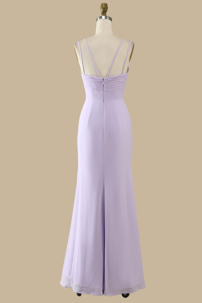 Lilac Scoop Neck Maxi Dress with Spaghetti Straps